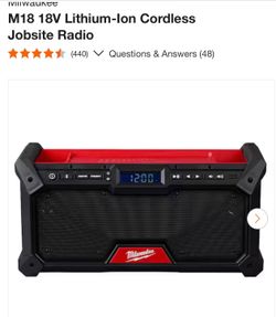 Milwaukee  M18 18V Lithium-Ion Cordless Jobsite Radio