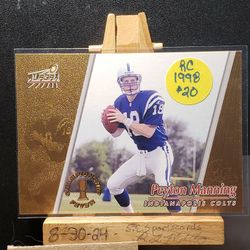 Peyton Manning Rookie 1998 Aurora Championship Fever #22 Gold Panini Indianapolis Colts Denver Broncos