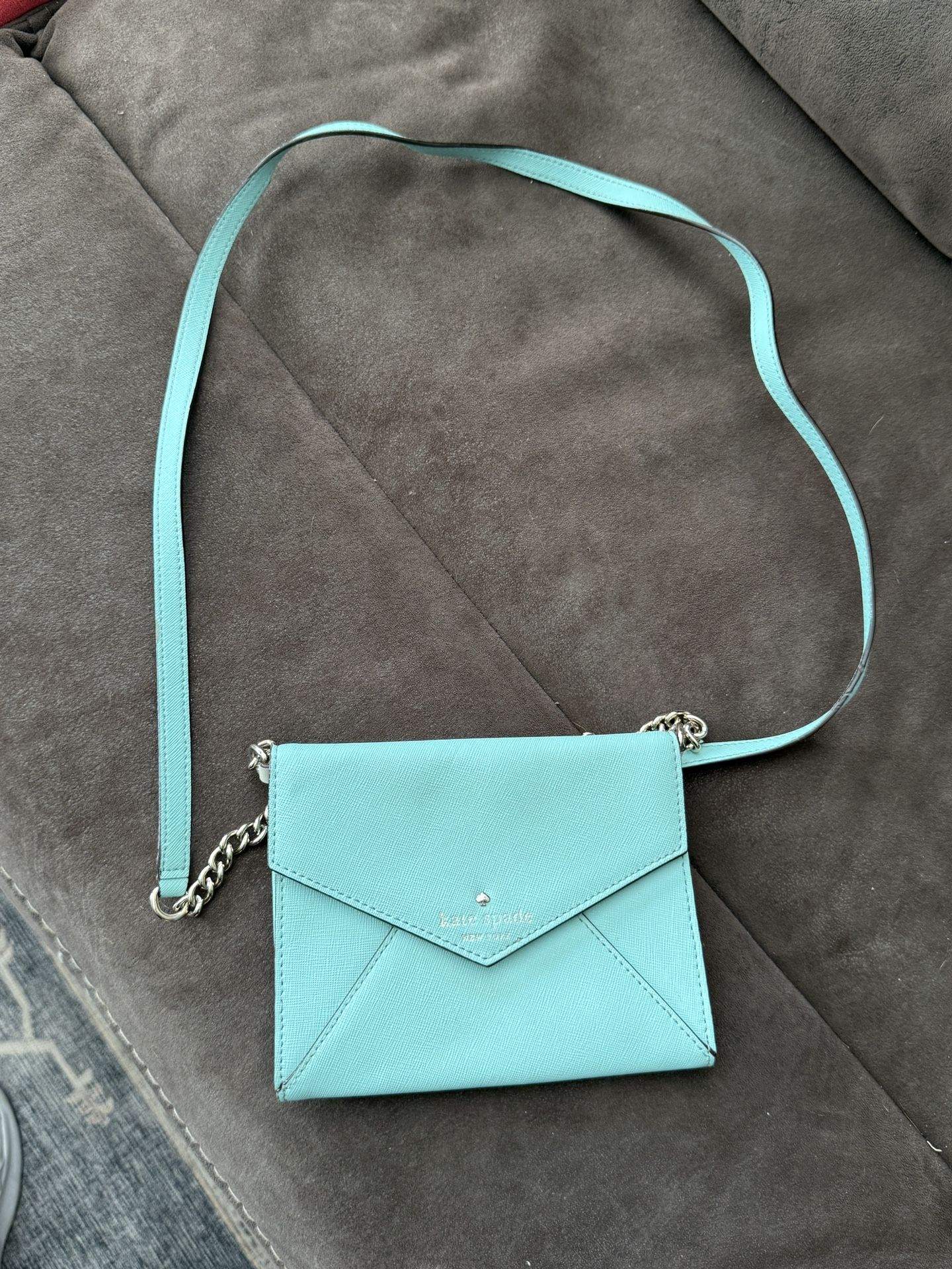 Kate Spade Iight Blue Envelope Purse With Detachable Strap
