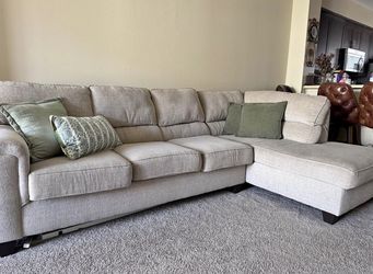 (Sold) Ashley Abinger Sectional – Neutral Fabric w/ Chaise