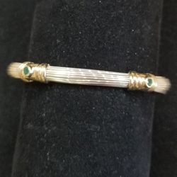 Sterling Silver And 14kt. Cuff Bracelet 