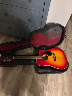 Acoustic Cutaway Guitar with Hard Case