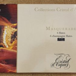 Cristal d'Arques France Masquerade - 6 Champagne Flutes