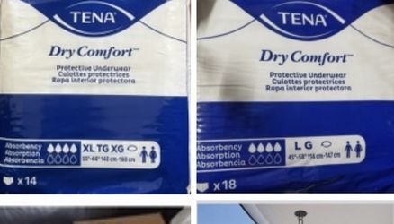 Tena Dry Comfort Protective Adult Underwear Large and X large Disposable