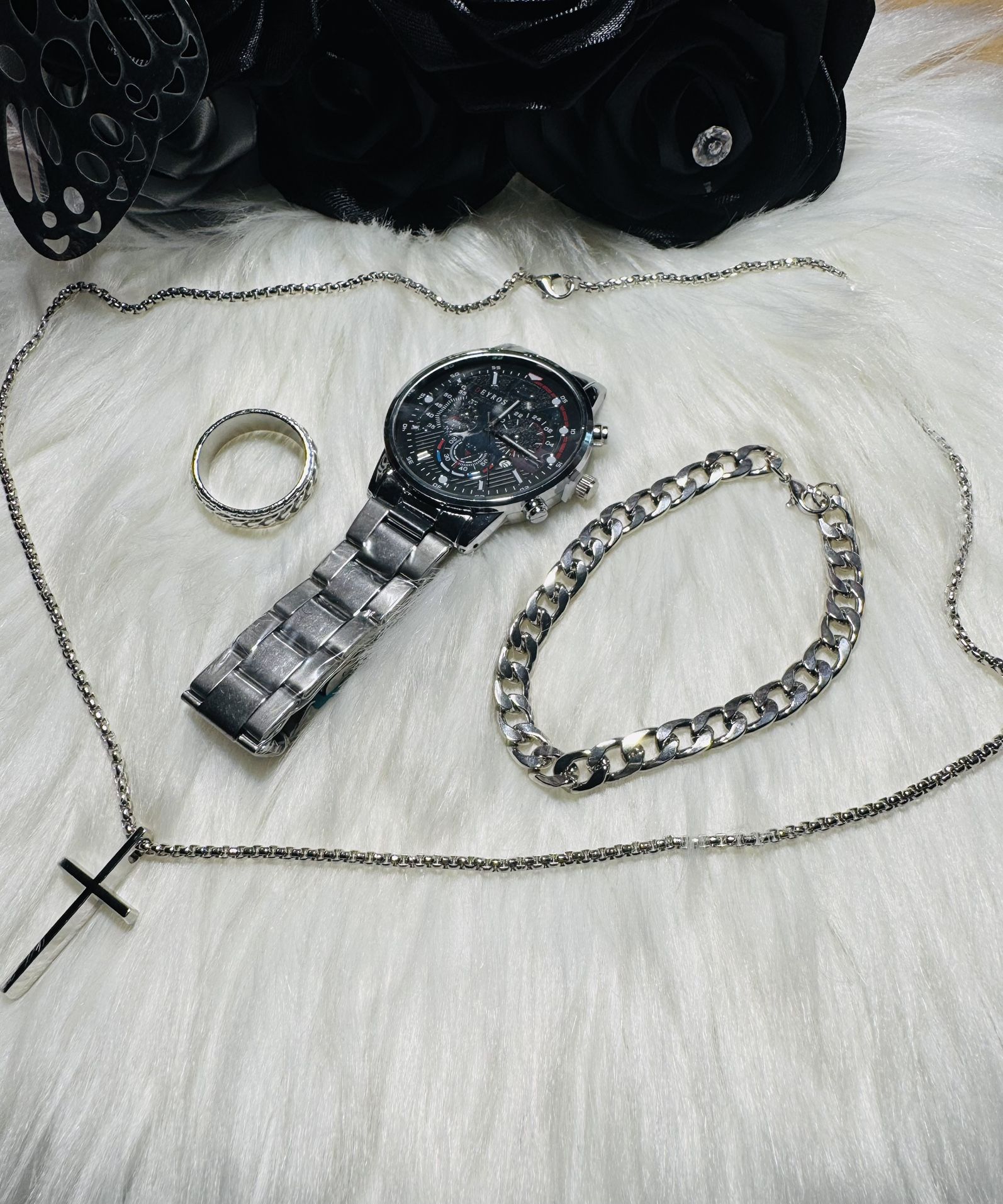 watch, ring, bracelet and necklace set
