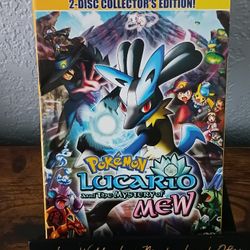 Pokémon Lucario & Mystery of Mew (DVD, 2006) 2 Disc Collector's Edition Mint Dis