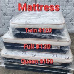 📢Mattresses on sale
📣Queen $150
📣Full$130
📣Twin $120
📣King $250
Delivery $20