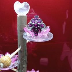 SOLID STERLING 8 WOMANS AMETHYST  RING 