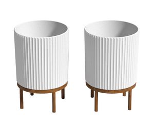 21.5" Capri Planter with Wood Stand by Veradek, 2-pack