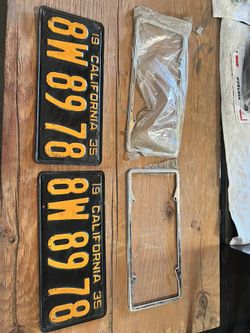 1935 California License Plates 