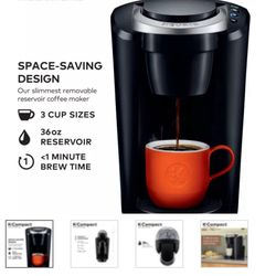 Keurig K-Compact Coffee Maker – Single Serve K-Cup Brewer, Black | Fast Brew | Space Saving