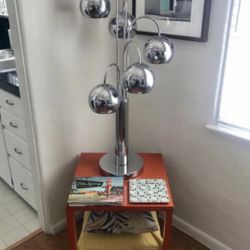 Vintage Mid-Century Modern 1960's Large Chrome Ball 3 Way Table Lamp 