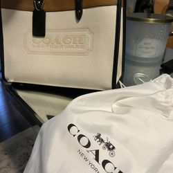 Coach Leather Purse Tote Bag Genuine