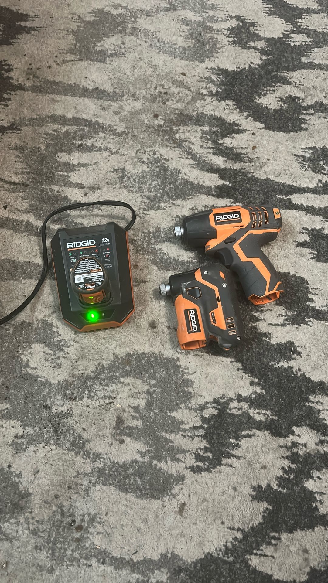 Ridgid Palm Impact Driver And Standard Impact Driver Combo With Battery