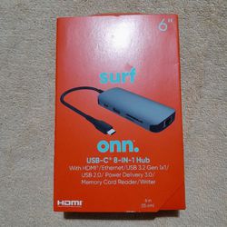 Stuf Onn USB-c 8 In 1 Hub New
