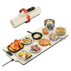 FEPPO Food Warming Mat, (XXL 35"x16") Electric Warming Trays for Buffets Party, Fast Full-Surface Heating Mat for Food with 19 Level Adjustable Temper