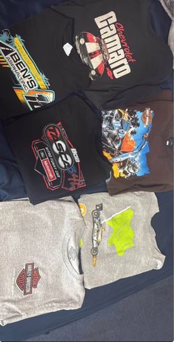 Lot of 5 Graphic T-Shirts Harley Davidson NASCAR Chevy