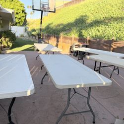 Fold Away Party Tables 29.5 In X 72 In (5 Tables Total) 