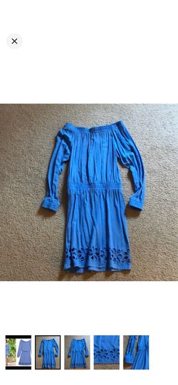 Blue Off the Shoulder Summer Dress Small
