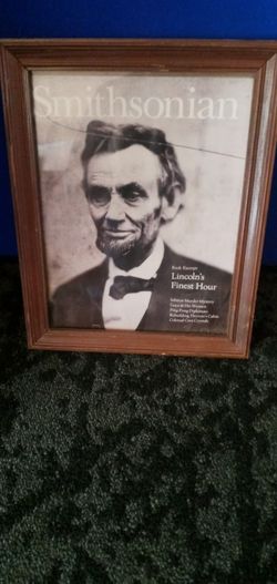 Abe Lincoln Art Print 13×10 In Brown Frame