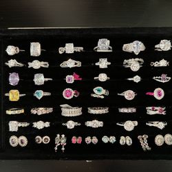 MOISSANITE  RINGS  & GEMSTONE EARRINGS 