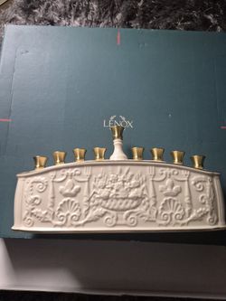 Lenox Judaica Collection porcelain menorah