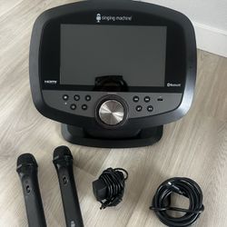 Singing Machine Bluetooth Pro Karaoke Hub w 2 Wireless Mics & 10” Touch Screen