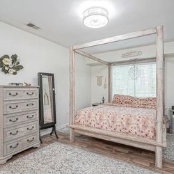 Bedroom Set With Custom Built Bed Frame 