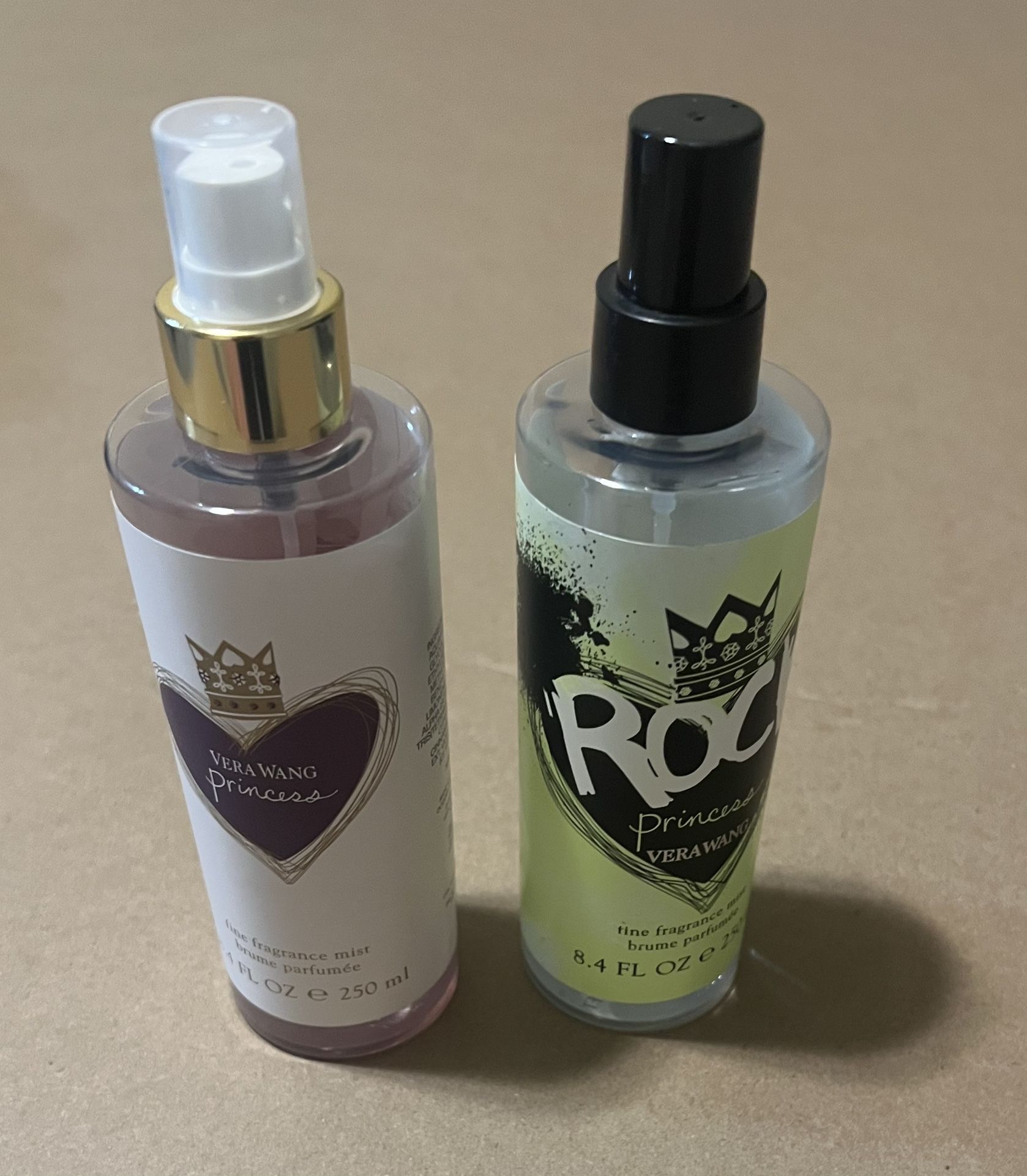 Vera Wang, new rock, princess perfume spray, mist 8 ounce bottles buy one get one free