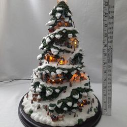 Thomas Kinkade Village Christmas  - Illuminated Tree