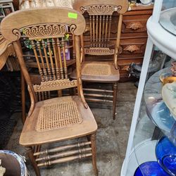 Vintage Presback Chairs 6 Matching Caned Seats
