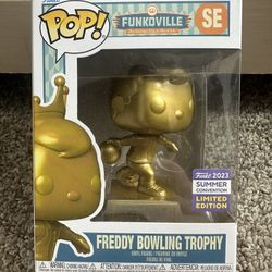 Funko SDCC 2023 Freddy Bowling Trophy Pop Figure SE Funkoville w/ CON STICKER