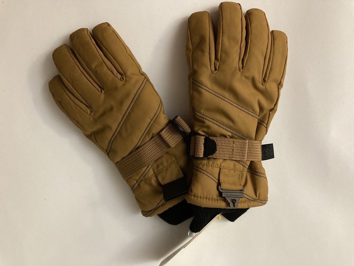 All In Motion Boys Insulated Brown Gloves ski winter active snow Youth girls size 8 14 outdoor