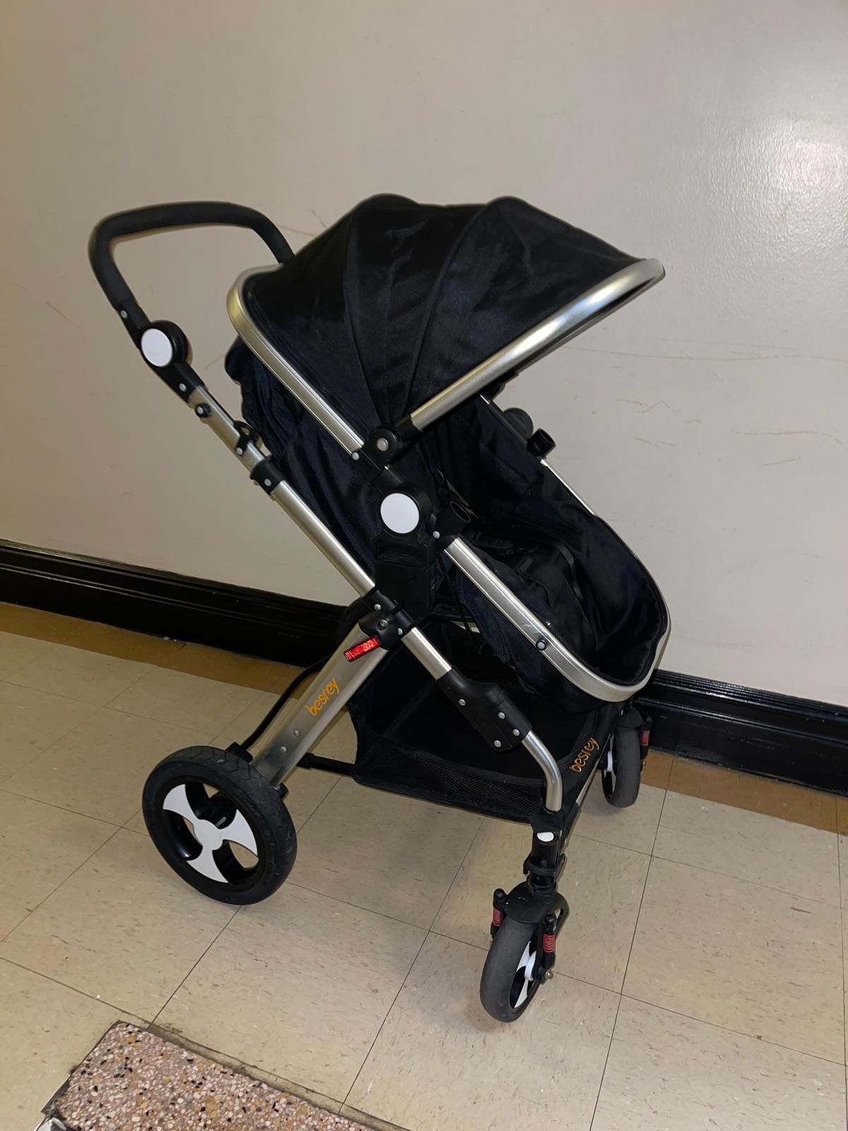 Besrey Baby Stroller Foldable Convertible Infant Stroller Luxury High View Anti-shock Infant Pushchair with Cup Holder Durable Wheels (THE ONLY THING 