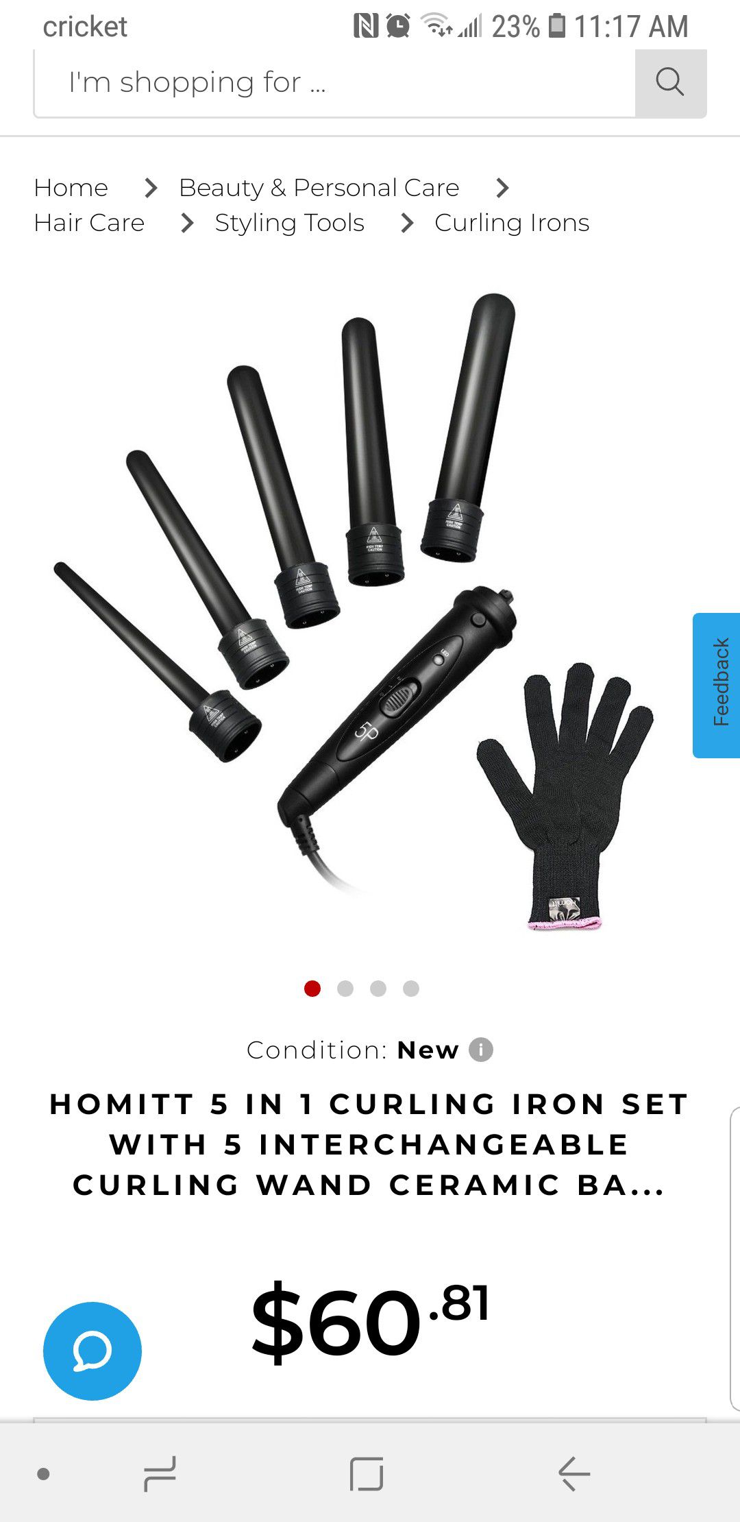 Homitt beauty hair curling iron
