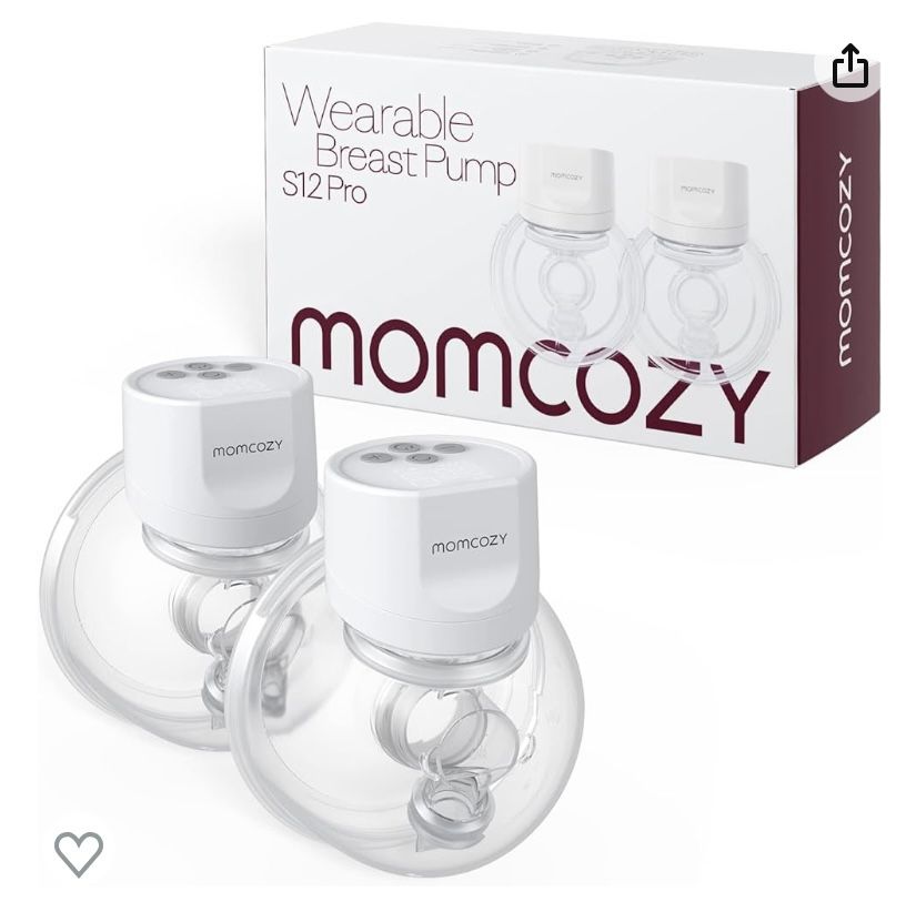 Momcozy S12 Pro Hands-Free Breast Pump Wearable, Double Wireless Pump with Comfortable Double-Sealed Flange, 3 Modes & 9 Levels Electric Pump Portable