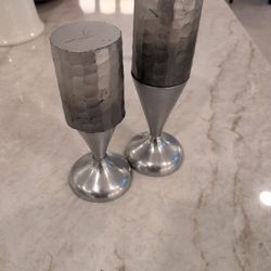 Silver Candles And Candle Sticks