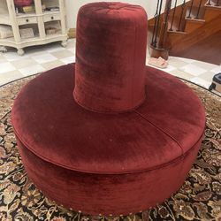 Custom Made Round Cone Seating Red Velvet