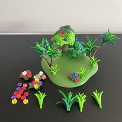 Playmobil Vegetation Scene Trees Bushes Flowers Green Base