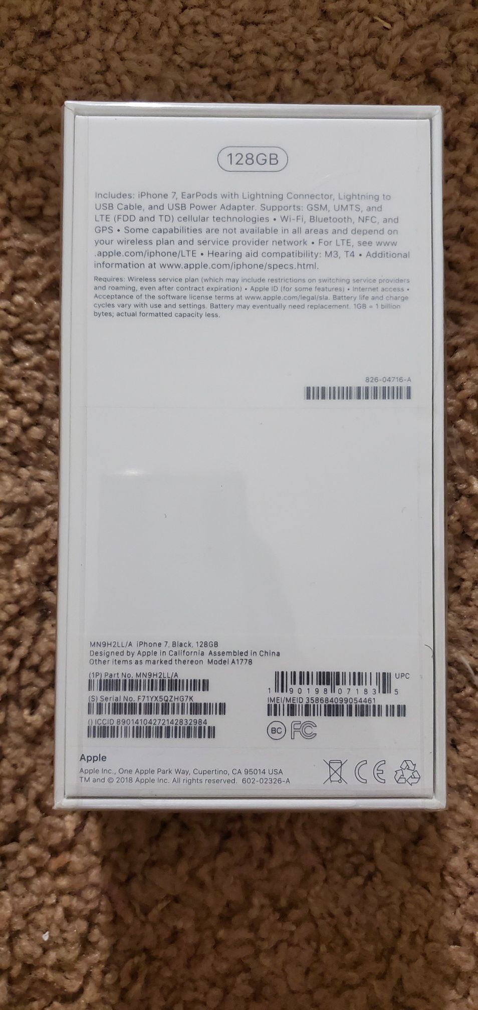 iPhone 7 128gb brand new apple sealed