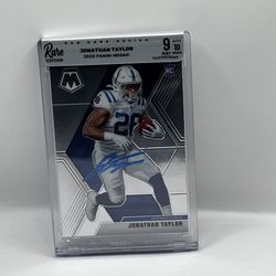 2020 JONATHAN TAYLOR ROOKIE CARD 2020 Panini Mosaic Jonathan Taylor #216 (RC) on card auto