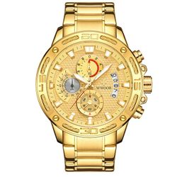 wwoor quartz menz watch gold