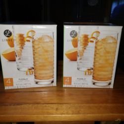#NEW 8 DRINKING GLASSES 16.5 OZs