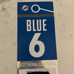 MIAMI DOLPHINS BLUE PARKING PASS