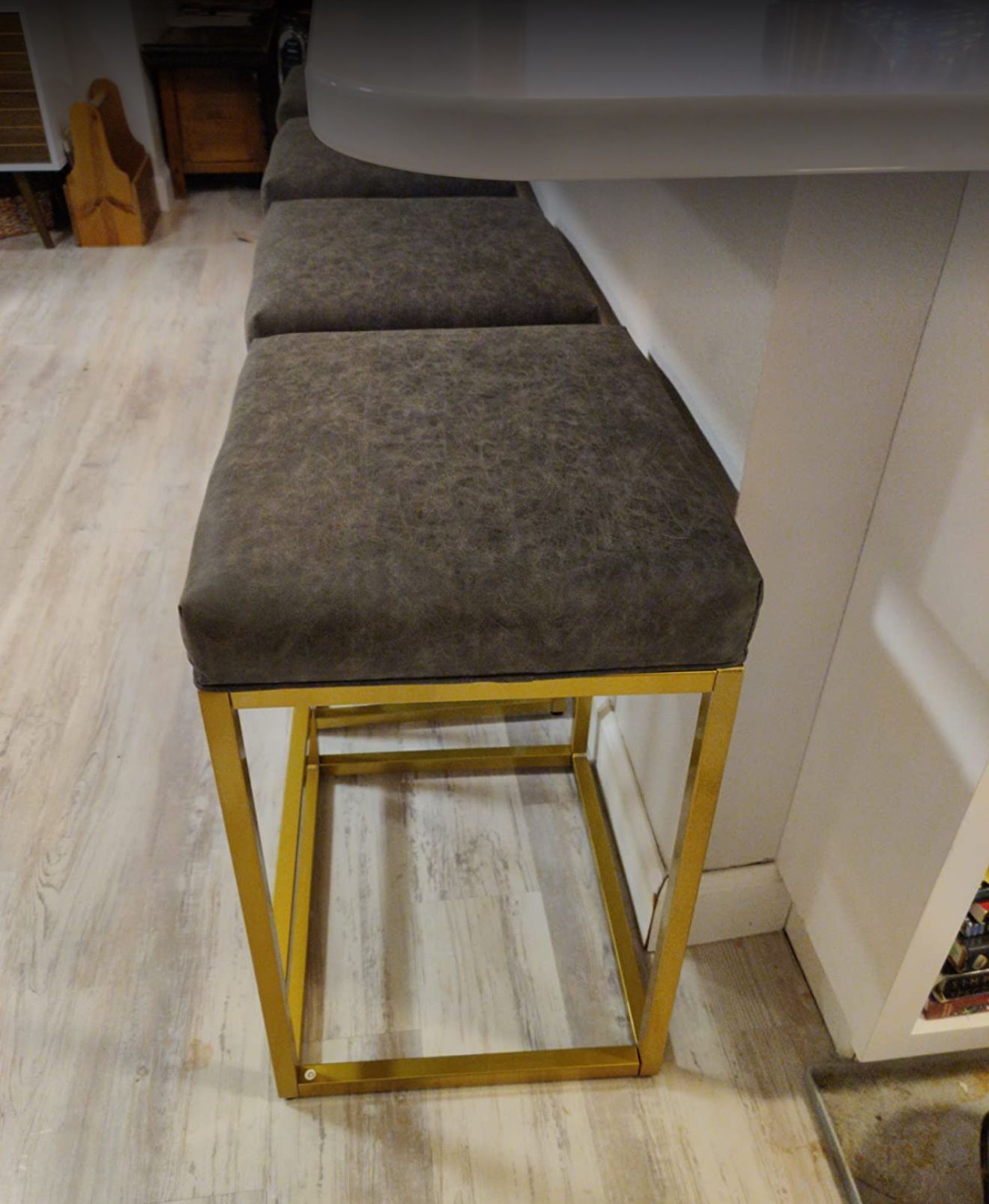 Gray And Gold Stools