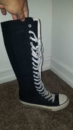 Mengsai brand black knee high size 6