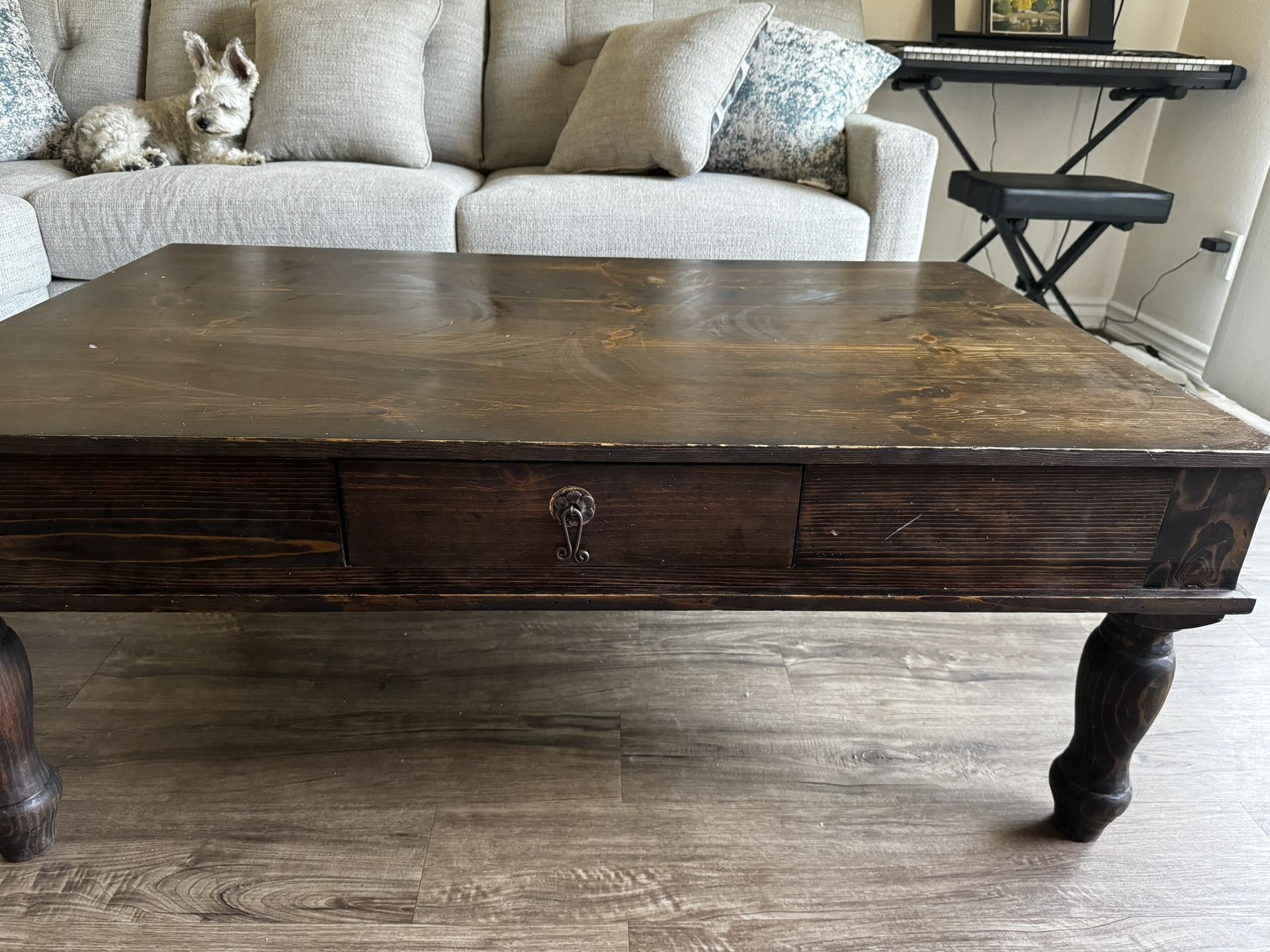 Large Dark Wood Coffee Table
