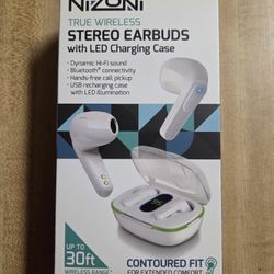 Wireless Stereo Earbuds with Mic And LED Charging Case - New in Box 