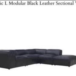 Luxury Moe’s Home Black Leather Modular Sectional – Brand New in Box
