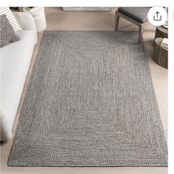 New NuLoom Wynn Braided Rug Indoor Outdoor Gray Salt And Pepper